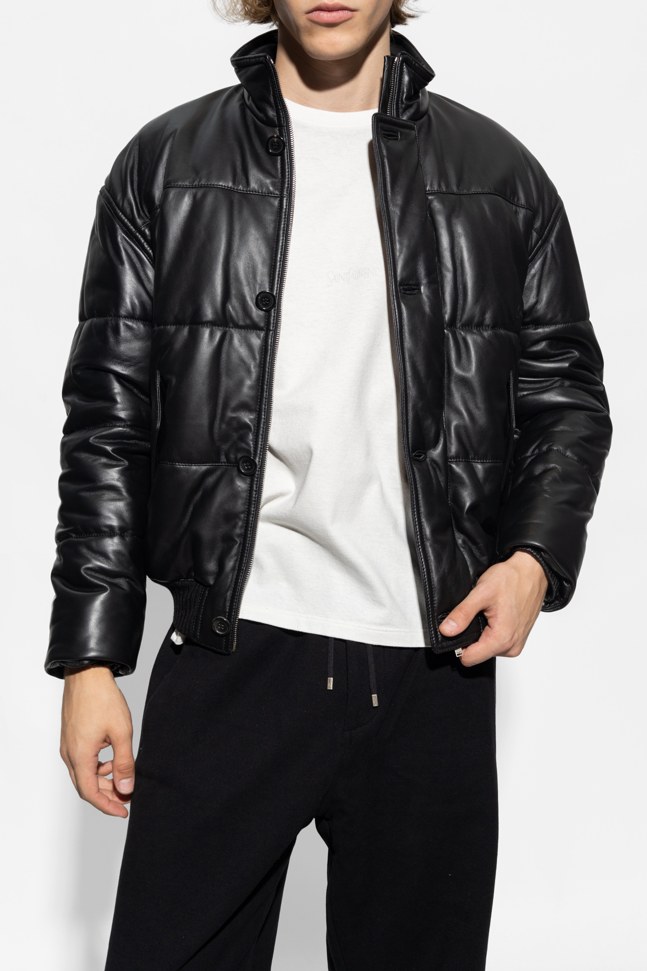 Saint laurent black deals leather jacket